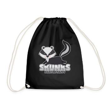 Skunk Favorite animal Stinkdachs Striped skunk - Drawstring Bag - black - Front