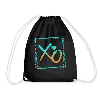 XO Hugs &Kisses, Valentines Cœur en détresse - Sac de sport léger - noir - Devant