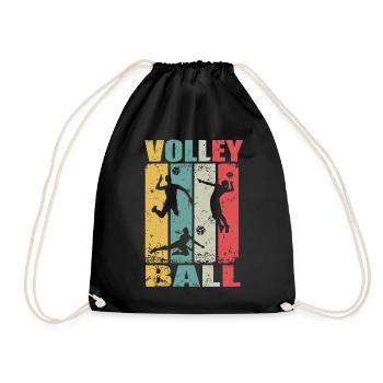 Retro Volleyball Beach Volleyball Volleyballer - Turnbeutel - Schwarz - Vorne