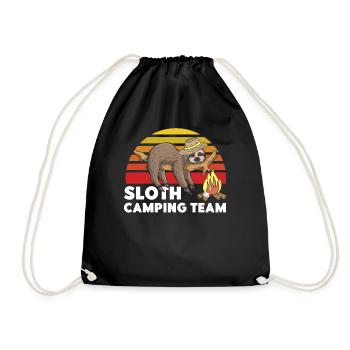Sloth Camping Team Motorhome Retro - Turnbeutel - Schwarz - Vorne