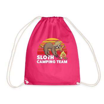 Sloth Camping Team Motorhome Retro - Turnbeutel - Fuchsia - Vorne