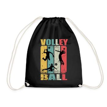 Retro Volleyball Beach Volleyball Volleyballer - Turnbeutel - Schwarz - Vorne