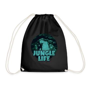 Jungle Life Dschungel Regenwald Urwald Tropen - Turnbeutel - Schwarz - Vorne