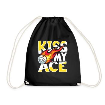 Volleyball Training Motif Volleyball Team - Drawstring Bag - black - Front