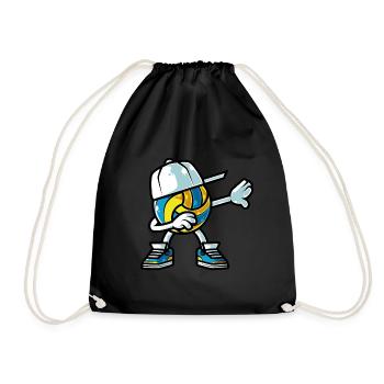 Volleyball Training Motif Volleyball Team - Drawstring Bag - black - Front