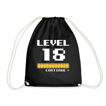 18ème anniversaire - niveau 18 - 18 ans drôle - Sac de sport léger - noir - Devant