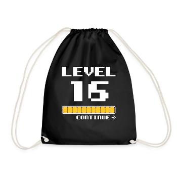 16e anniversaire - Niveau 16 - 16 years - Sac de sport léger - noir - Devant