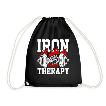 Fitness Bodybuilding Training Workout Gym Geschenk - Turnbeutel - Schwarz - Vorne
