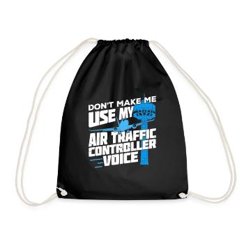 Funny Air Traffic Controller Air Traffic Controller Gift - Drawstring Bag - black - Front