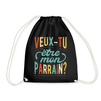 Veux Tu Etre Mon Parrain - Sac de sport léger - noir - Devant