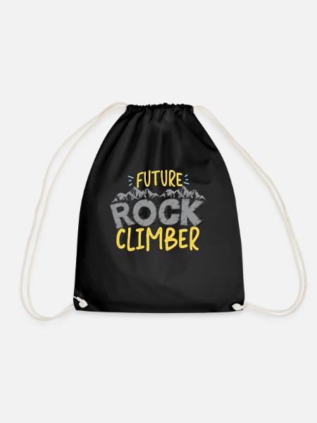 Rock Climbing Climber Future Rock - Drawstring Bag - black