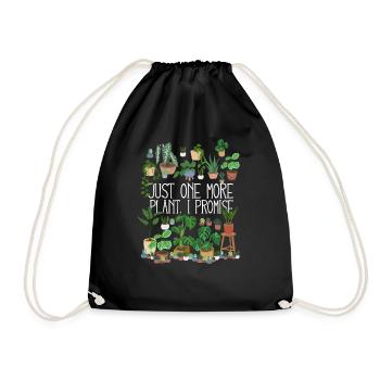 Just One More Plant I Promise - Drawstring Bag - black - Front