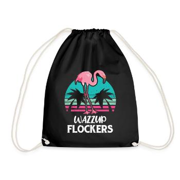 Flamingo Pink Flamingo Flamingo Gift - Drawstring Bag - black - Front