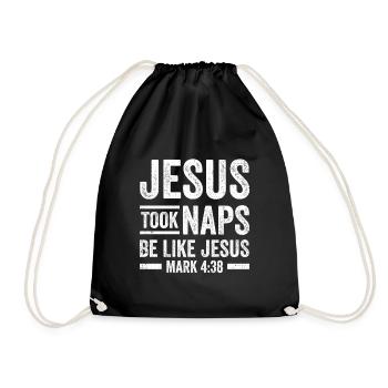 Christians Jesus God Religion Love Cross Gift - Drawstring Bag - black - Front