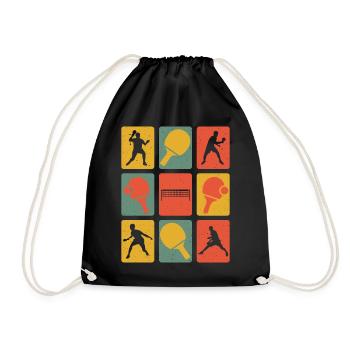 Table Tennis Retro Vintage Table Tennis Player - Turnbeutel - Schwarz - Vorne