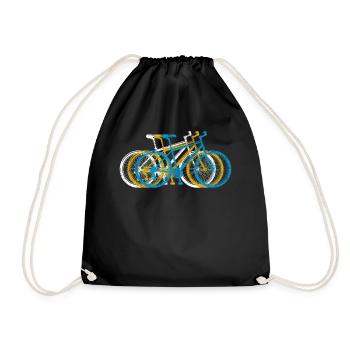 Sommer Fahrrad Motiv - Turnbeutel - Schwarz - Vorne