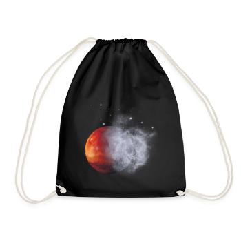 Red moon in fog dust - Drawstring Bag - black - Front