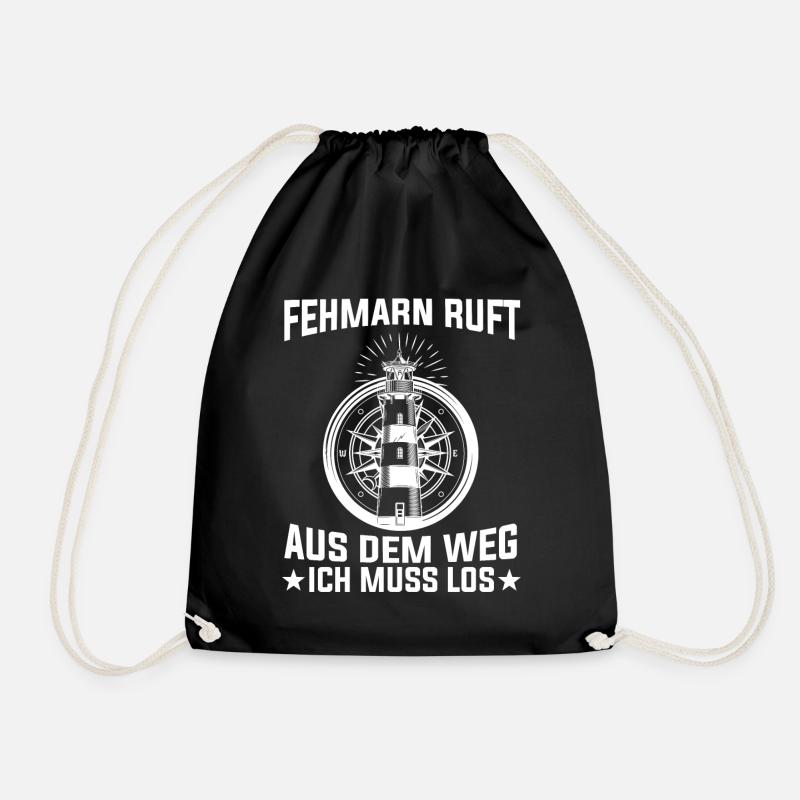 Fehmarn ruft aus dem Weg ich muss los - Turnbeutel - Schwarz