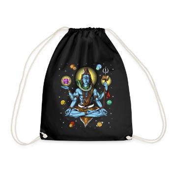 Shiva Psychedelic Meditation - Drawstring Bag - black - Front