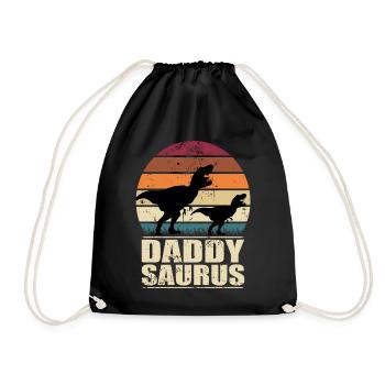 DaddySaurus Vater Dinosaurier Papa Saurus Familien - Turnbeutel - Schwarz - Vorne