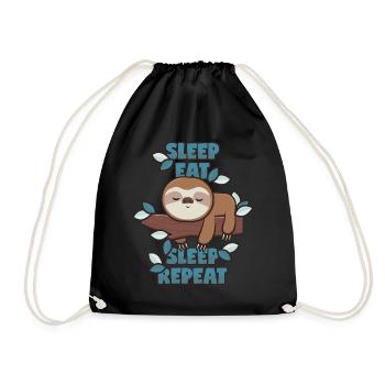 Sleep Eat Sleep Repeat - Drawstring Bag - black - Front
