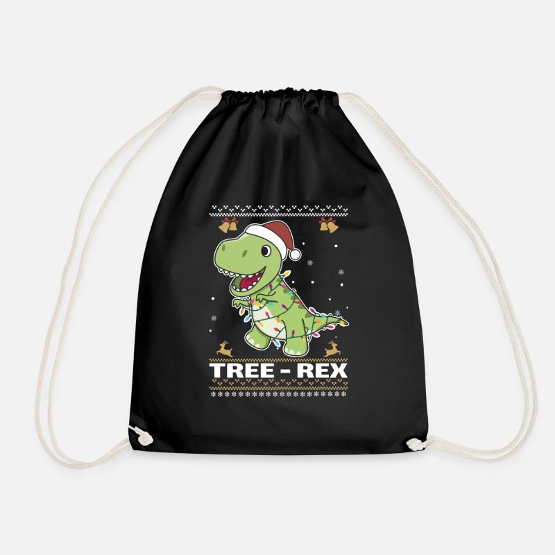 Tree-Rex lustiger Dinosaurier Wortspiel T-Rex - Turnbeutel - Schwarz