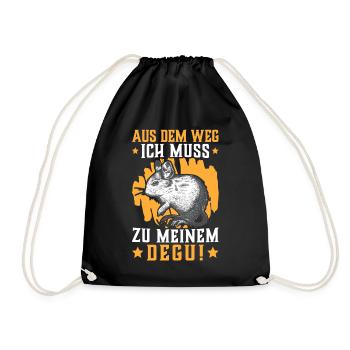 Muss zu meinem Degu Nager chilenisches Nagetier - Turnbeutel - Schwarz - Vorne