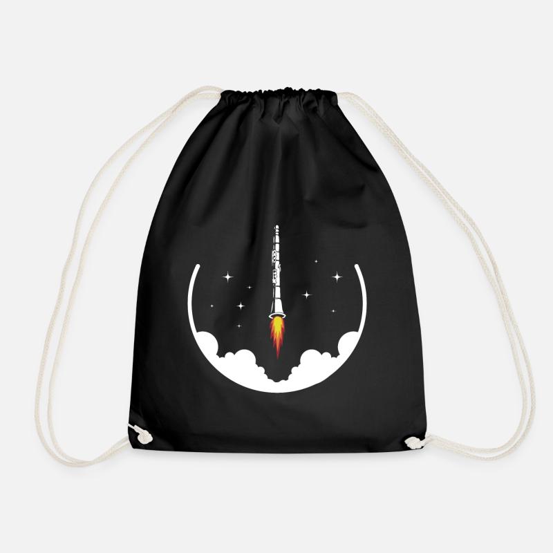 Clarinet Rocket Musical Instrument Clarinets - Drawstring Bag - black