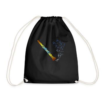 Clarinet Musical instrument Musical note Clarinetist - Drawstring Bag - black - Front