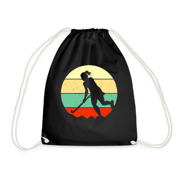 Retro Field Hockey Player Coach Goalkeeper Sport F - Turnbeutel - Schwarz - Vorne