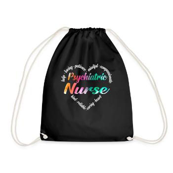 Cardiac Nurse Heart Word Cloud - Turnbeutel - Schwarz - Vorne