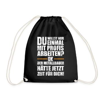 Metallbauer Geschenkidee - Turnbeutel - Schwarz - Vorne