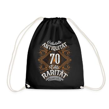 70. Geburtstag Antiquität Rarität - Turnbeutel - Schwarz - Vorne