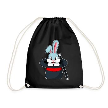 Hase Zauberer Zauberstab - Turnbeutel - Schwarz - Vorne