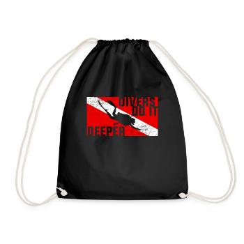 Scuba Diving Diver Dive Flag - Drawstring Bag - black - Front