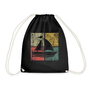 Sailing Sailboat Vintage Retro - Turnbeutel - Schwarz - Vorne