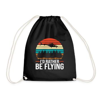 Hélicoptère pilote hélicoptère - Sac de sport léger - noir - Devant