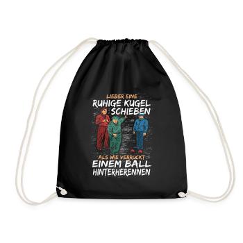 Boule Boccia Petanqu Design Boule Spieler - Turnbeutel - Schwarz - Vorne