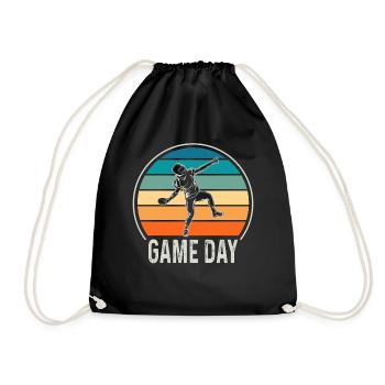 Game Day American Football USA Sport Geschenk - Turnbeutel - Schwarz - Vorne