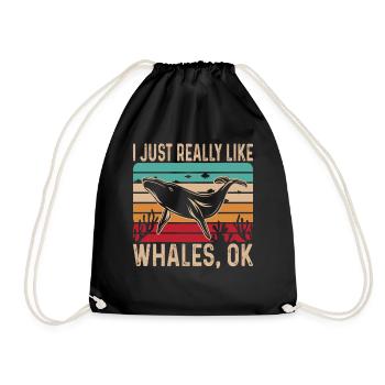 I Just Really Like Whales Wal Killerwal cadeau - Sac de sport léger - noir - Devant