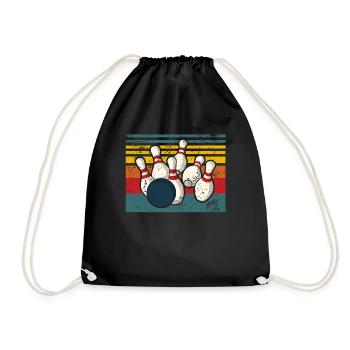 Bowling Bowling Club Bowling Alley Kegler Bowling Club - Drawstring Bag - black - Front