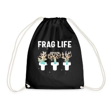Frag Life Coral, Salt Water Coral Shirt, Coral - Drawstring Bag - black - Front