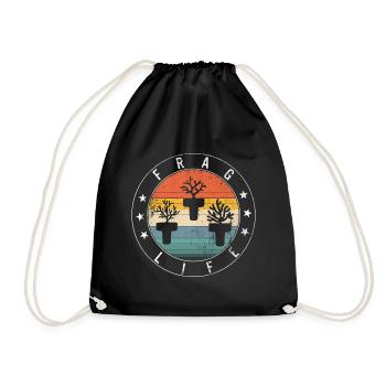 Frag Life Coral, Salt Water Coral Shirt, Coral - Drawstring Bag - black - Front