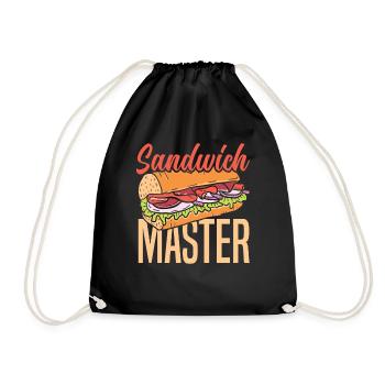 Toast Bread Sandwich Master Funny Sandwich - Drawstring Bag - black - Front