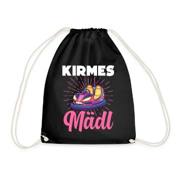 Kirmes Mädl Schausteller Jahrmarkt - Turnbeutel - Schwarz - Vorne