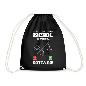Ischgl calls ski snowboard skates - Drawstring Bag - black - Front