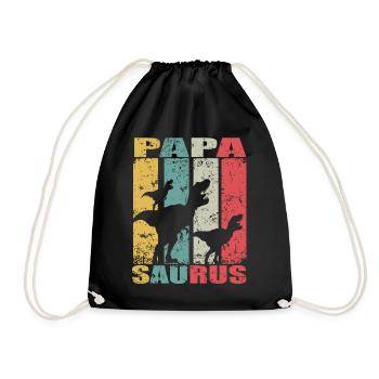 Papasaurus dinosaure dino jumeaux Papa Saurus - Sac de sport léger - noir - Devant