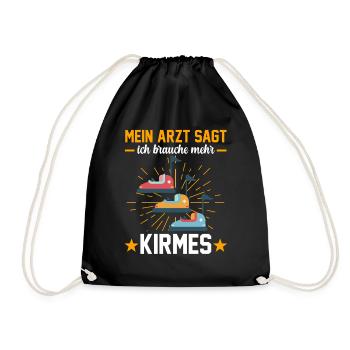 Mein Arzt sagt ich brauche mehr Kirmes - Turnbeutel - Schwarz - Vorne