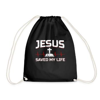 Jesus - Turnbeutel - Schwarz - Vorne