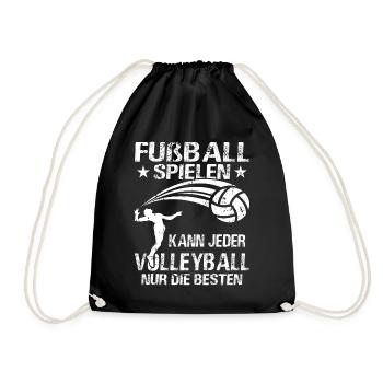 Beachvolleyball Volleyballer - Volleyball - Turnbeutel - Schwarz - Vorne